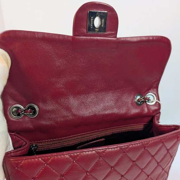 Chanel Burgundy Crystal Embellished Rectangular Classic Mini Flap Bag - Picture 10 of 16